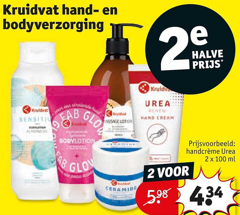 Kruidvat hand- en bodyverzorging 2e halve prijs