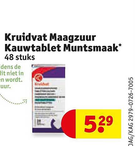 Kruidvat Maagzuur Kauwtablet Muntsmaak* 48 stuks