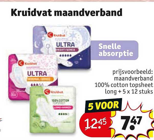 Kruidvat maandverband Snelle absorptie 5 voor
