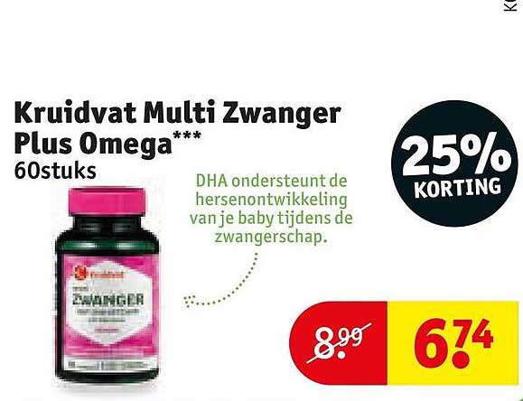 Kruidvat Multi Zwanger Plus Omega*** 60stuks 25% KORTING