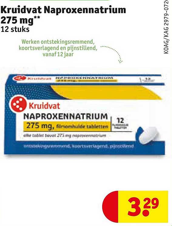 Kruidvat Naproxennatrium 275 mg** 12 stuks