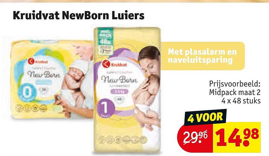 Kruidvat NewBorn Luiers Met plasalarm en naveluitparing