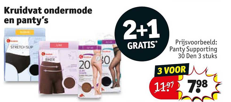 Kruidvat ondermode en panty's 2+1 GRATIS*