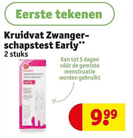 Kruidvat Zwangerschapstest Early** 2 stuks