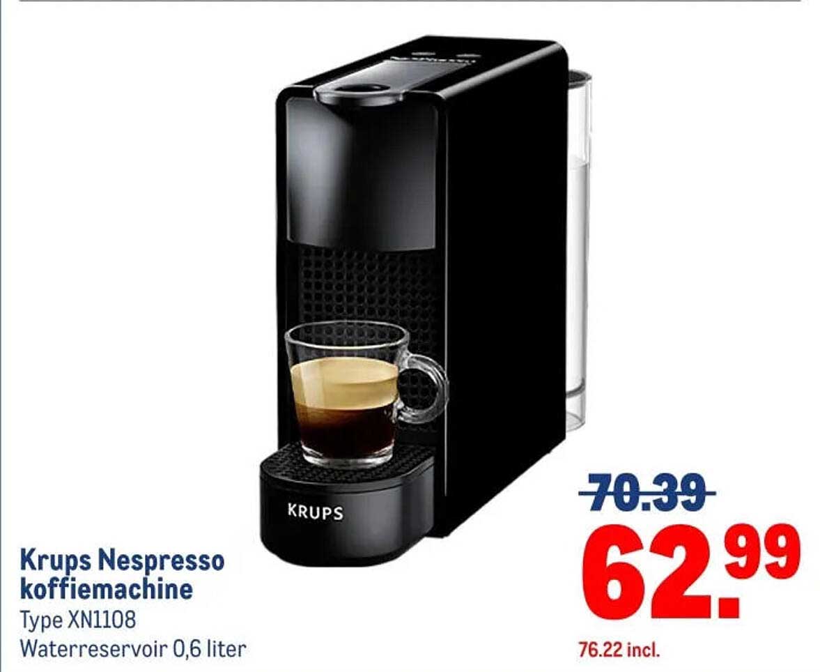 Krups Nespresso koffiemachine Type XN1108 Waterreservoir 0,6 liter