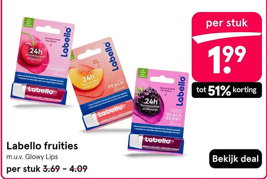 Labello fruitjes m.u.v. Glowy Lips