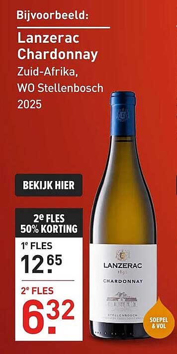 Lanzerac Chardonnay Zuid-Afrika, WO Stellenbosch 2025 2e fles 50% korting