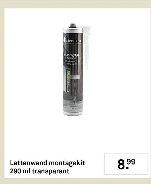 Lattenwand montageskit 290 ml transparant