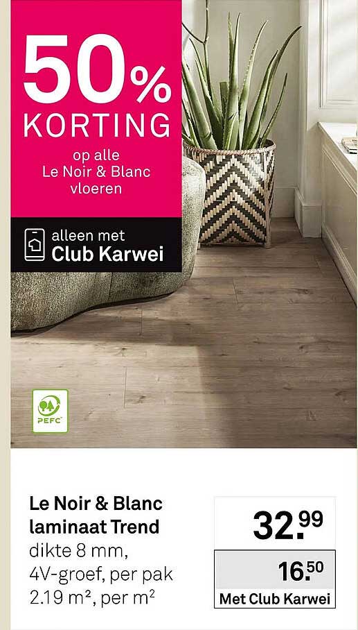 Le Noir & Blanc laminaat Trend 50% korting op alle Le Noir & Blanc vloeren