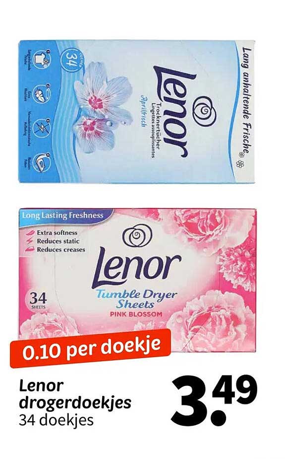 Lenor drogerdoekjes 34 doekjes