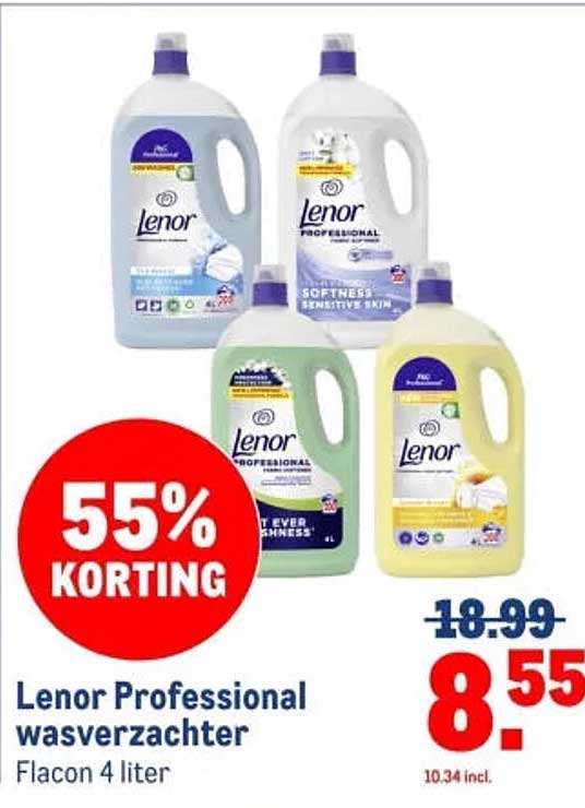 Lenor Professional wasverzachter 55% korting