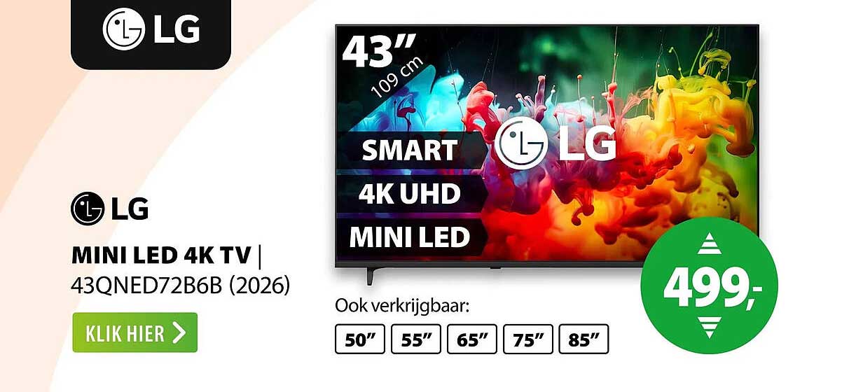LG MINI LED 4K TV | 43QNED72B6B (2026)