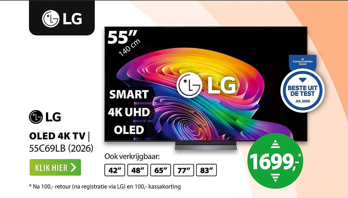 LG OLED 4K TV 55C69LB (2026)