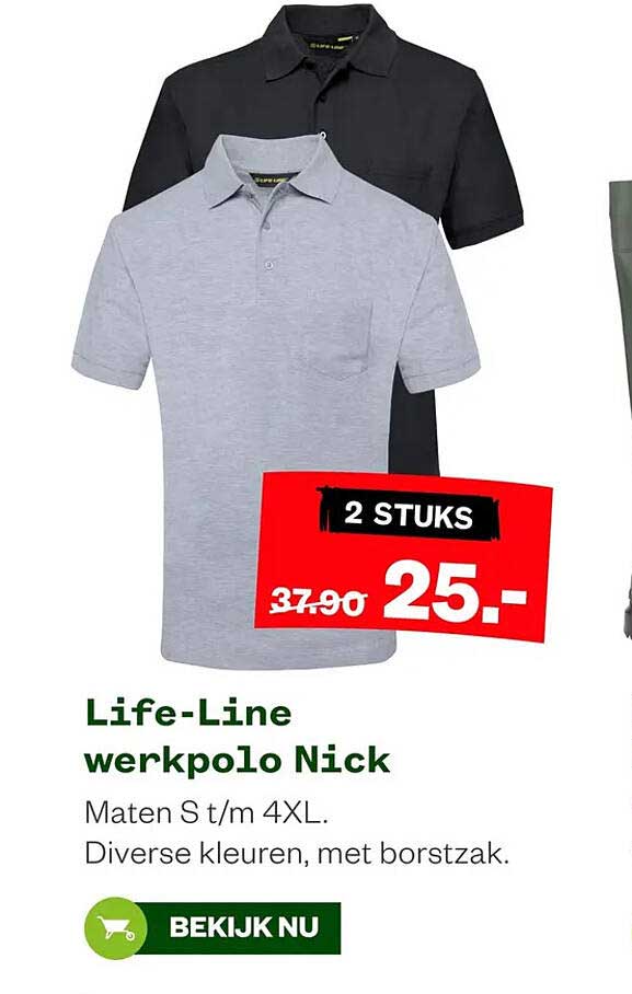 Life-Line werkpolo Nick 2 STUKS
