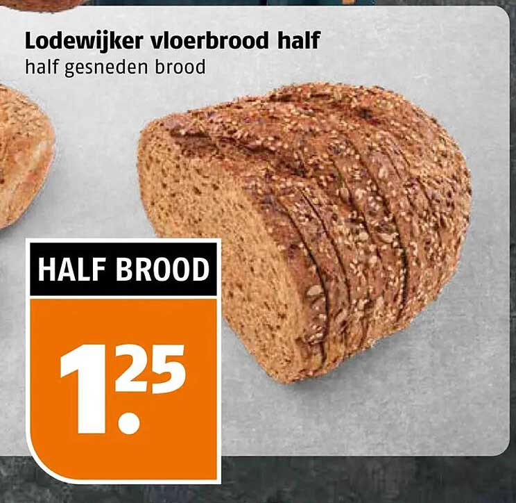 Lodewijker vloerbrood half half gesneden brood