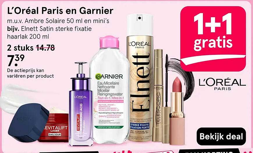 L'Oréal Paris en Garnier 1+1 gratis