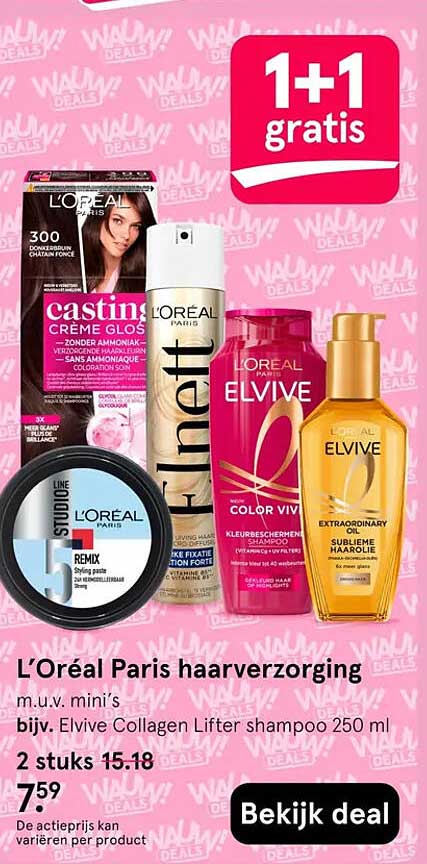 L’Oréal Paris haarverzorging 1+1 gratis