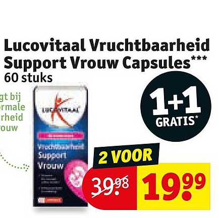 Lucovitaal Vruchtbaarheid Support Vrouw Capsules*** 60 stuks 1+1 GRATIS