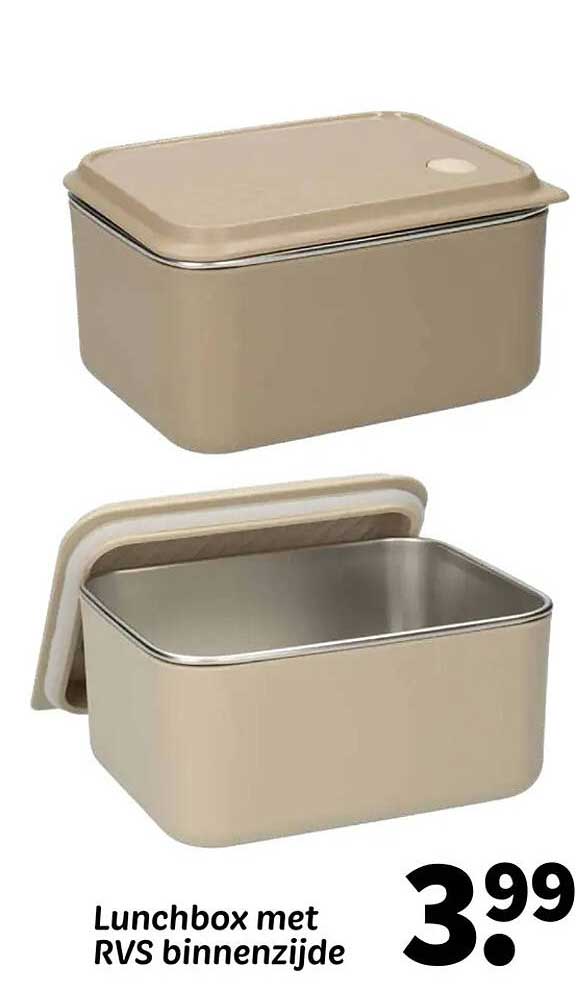 Lunchbox met RVS binnenzijde