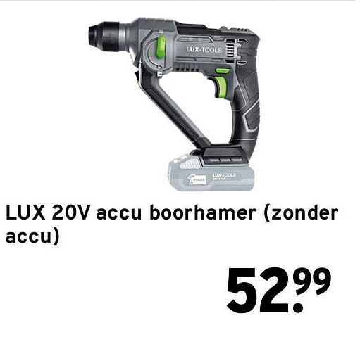 LUX 20V accu boorhamer (zonder accu)