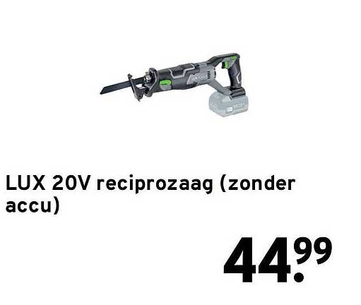 LUX 20v reciprozaag (zonder accu)