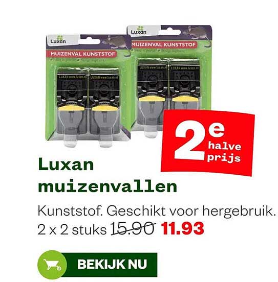 Luxan muizenvallen 2e halve prijs
