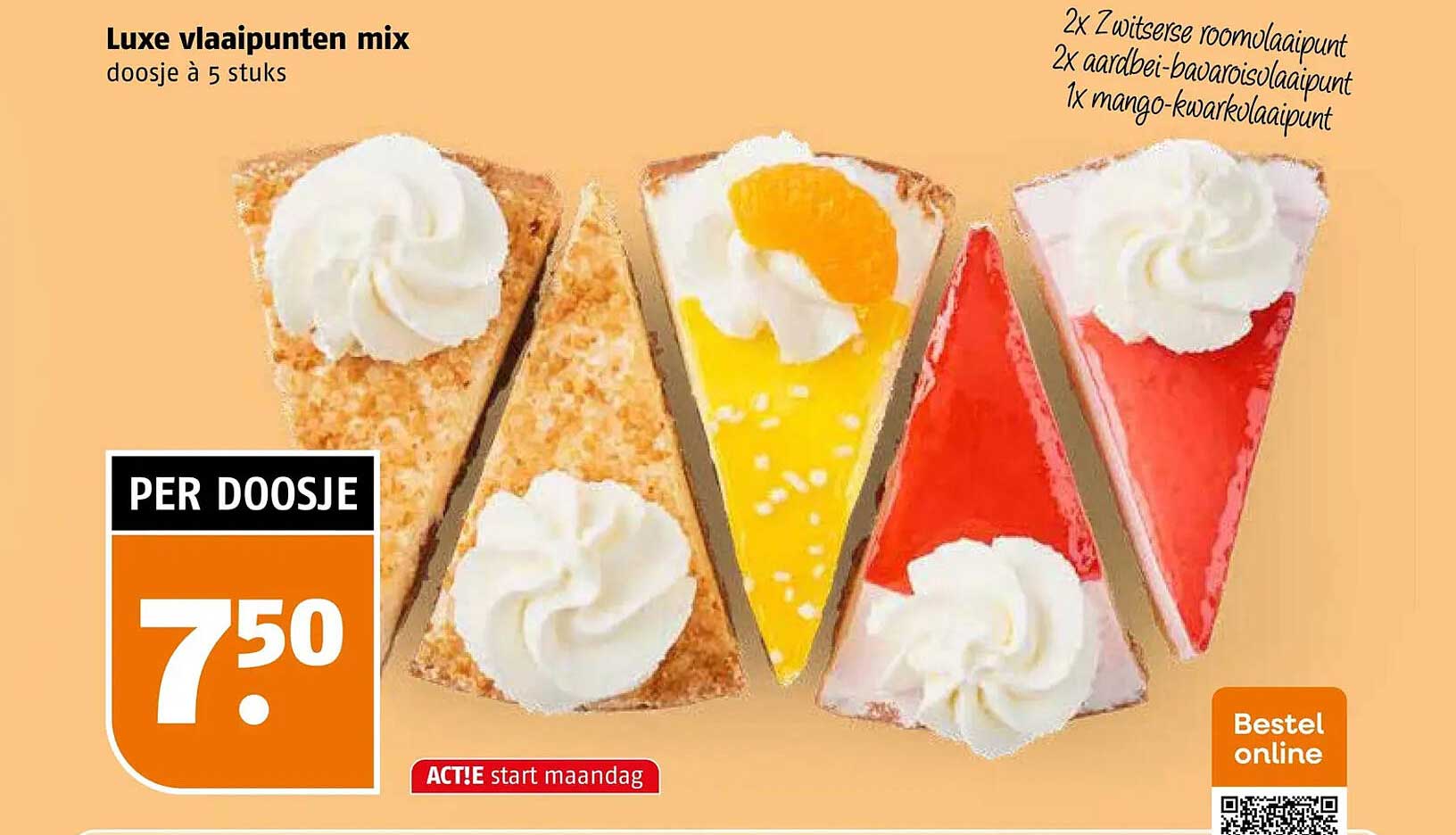 Luxe vlaaipunten mix doosje à 5 stuks