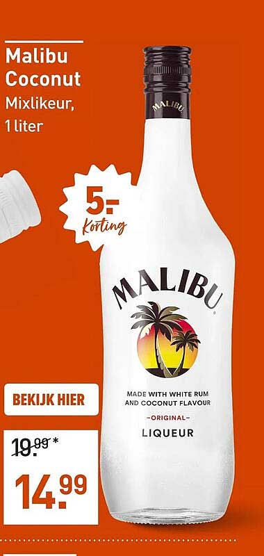 Malibu Coconut Mixlikeur, 1 liter