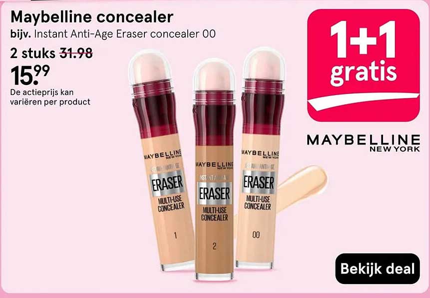 Maybelline concealer 1+1 gratis