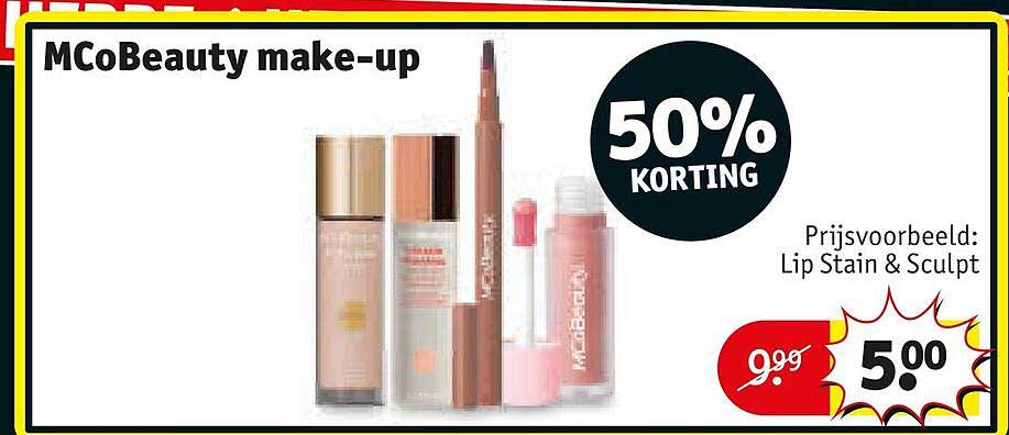 MCoBeauty make-up 50% korting