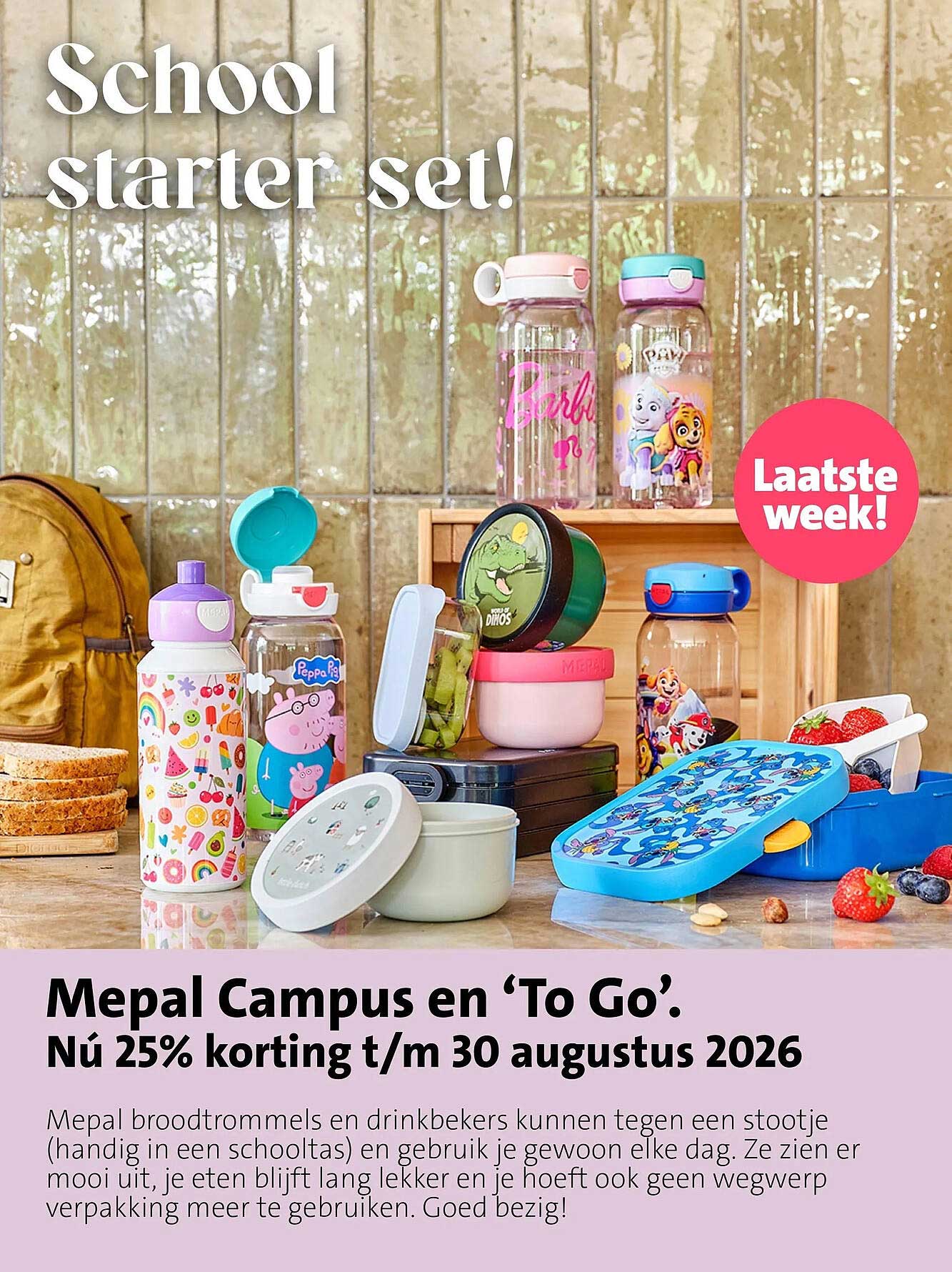 Mepal Campus en ‘To Go’. Nú 25% korting t/m 30 augustus 2026