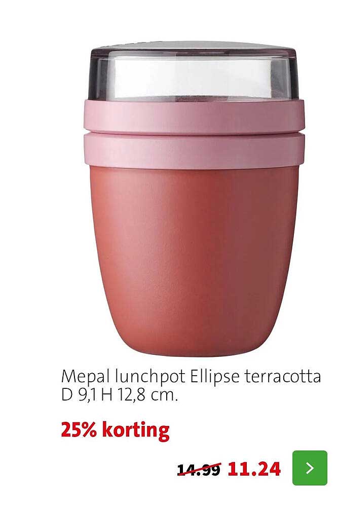 Mepal lunchpot Ellipse terracotta D 9,1H 12,8 cm. 25% korting