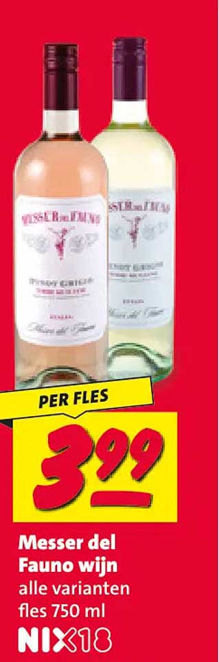 Messer del Fauno wijn alle varianten fles 750 ml