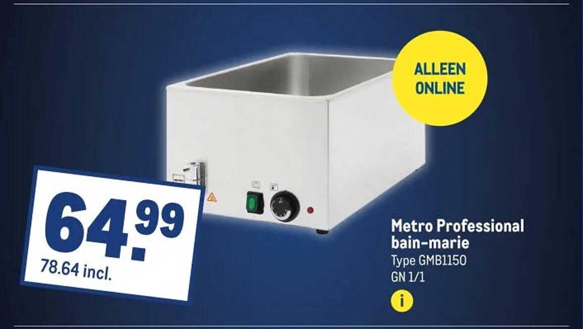 Metro Professional bain-marie Type GMB1150 GN 1/1 Alleen online