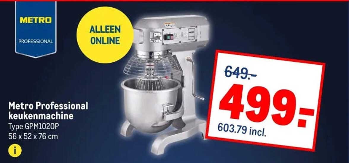 Metro Professional keukenmachine Type GPM1020P 56 x 52 x 76 cm