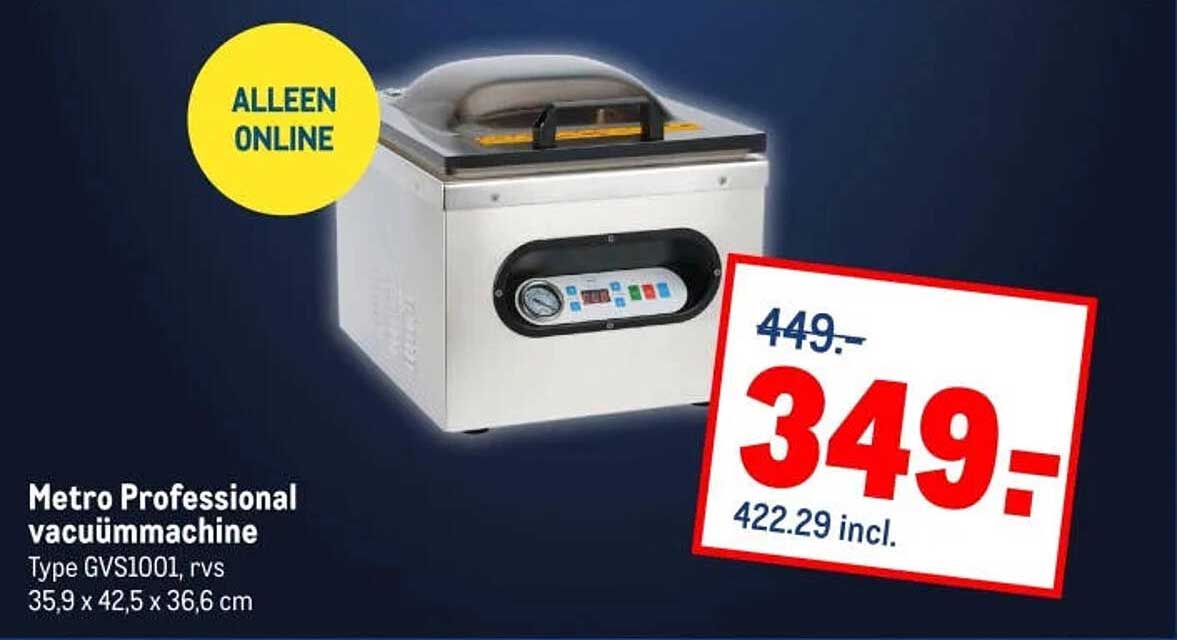 Metro Professional vacuümmachine Type GVS1001, rvs