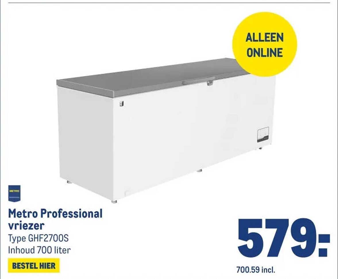 Metro Professional vriezer Type GHF2700S Inhoud 700 liter
