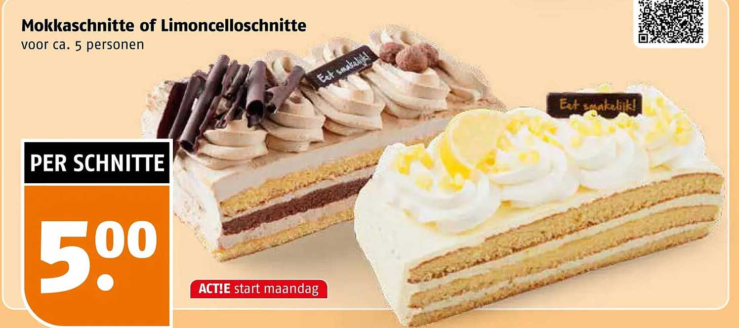 Mokkaschnitte of Limoncelloschnitte voor ca. 5 personen