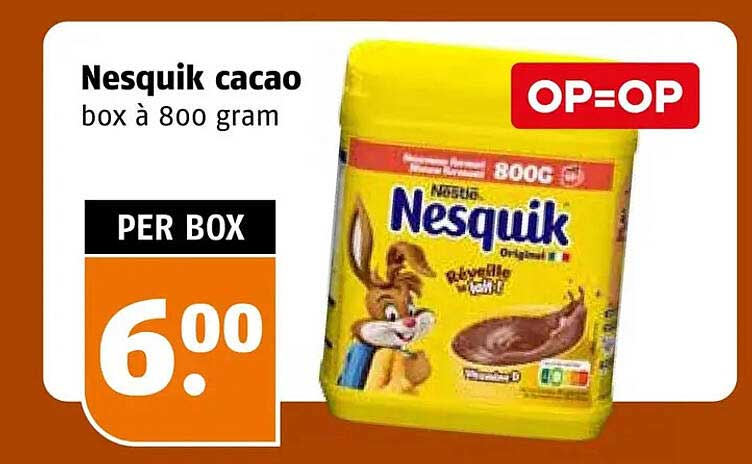 Nesquik cacao box à 800 gram OP=OP