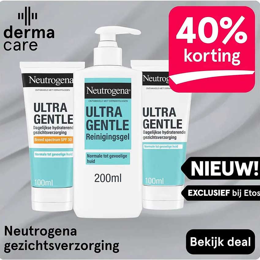 Neutrogena gezichtsverzorging 40% korting