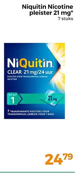 Niquitin Nicotine pleister 21 mg* 7 stuks