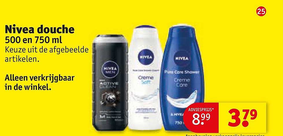 Nivea douche 500 en 750 ml