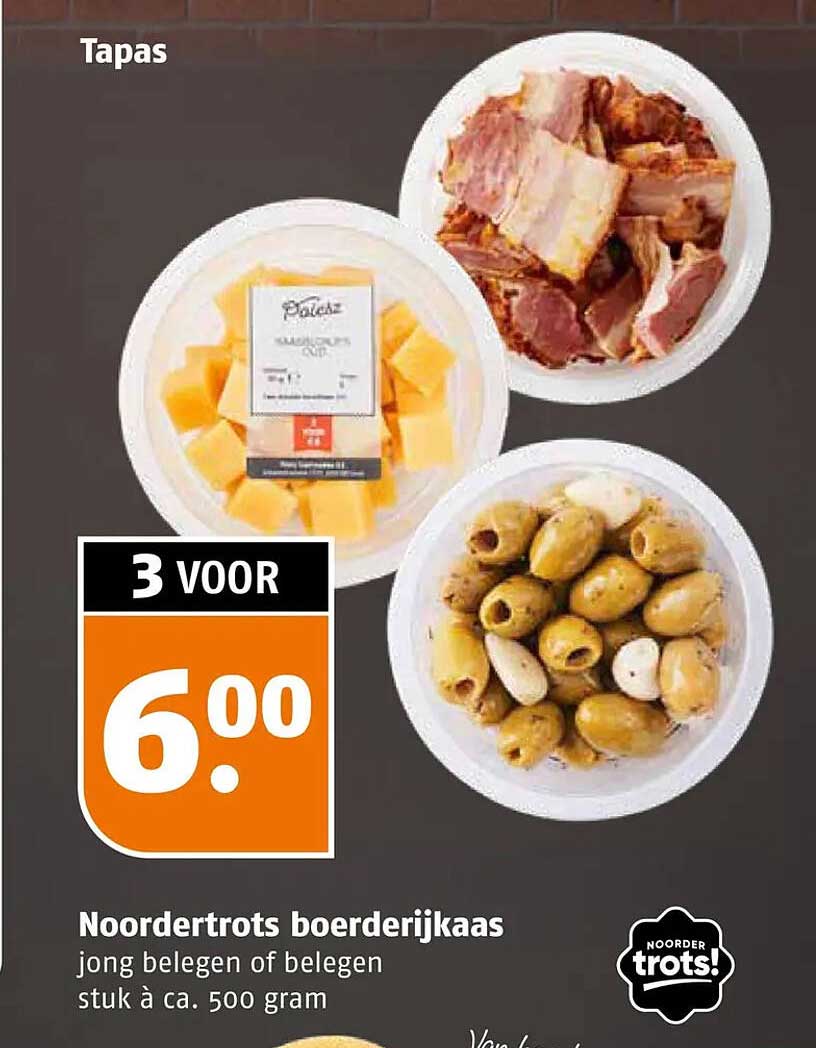Noordertrots boerderijkaas jong belegen of belegen stuk à ca. 500 gram