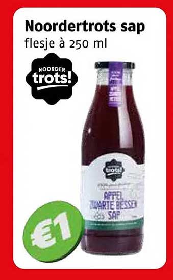 Noordertrots sap flesje à 250 ml