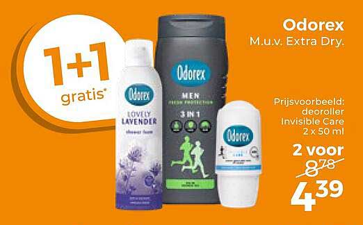 Odorex M.u.v. Extra Dry. 1+1 gratis