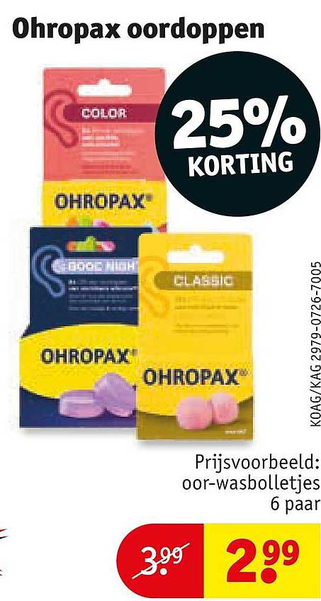 Ohropax oordoppen 25% KORTING
