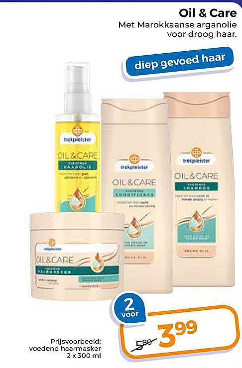 Oil & Care met Marokkaanse arganolie voor droog haar diep gevoed haar