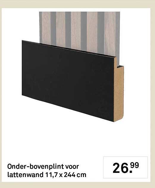 Onder-bovenplint voor lattenwand 11,7 x 244 cm