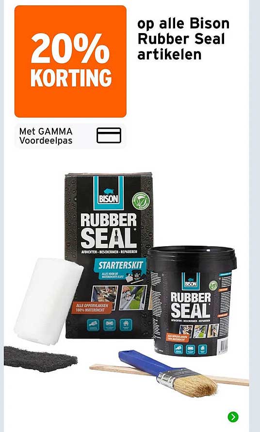op alle Bison Rubber Seal artikelen 20% KORTING