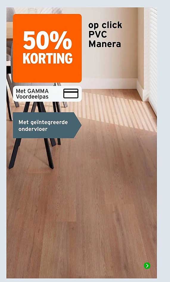 op click PVC Manera 50% korting
